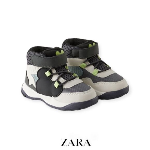 ZARA Kids | Gray | MICKEY MOUSE © DISNEY HIGH TOP SNEAKERS - Picture 1 of 9